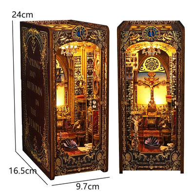 DIY Book Nook Kit 3D Miniature Wooden Doll House Photo Frame Ornament Bookshelf Insert Retro Booknook Decor For Birthday Gifts by Smarsty