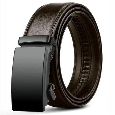 Automatic Buckle PU Leather Belt for Men Business Waist Strap - Smarsty