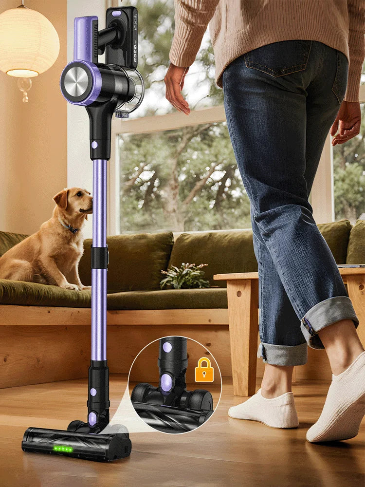 500W/55KPA Self-Standing Cordless Vacuum Cleaner,60 Mins Handheld Vacuum Cleaners,Smart LED Screen Vacuum for Carpet/Pet Hair - Smarsty