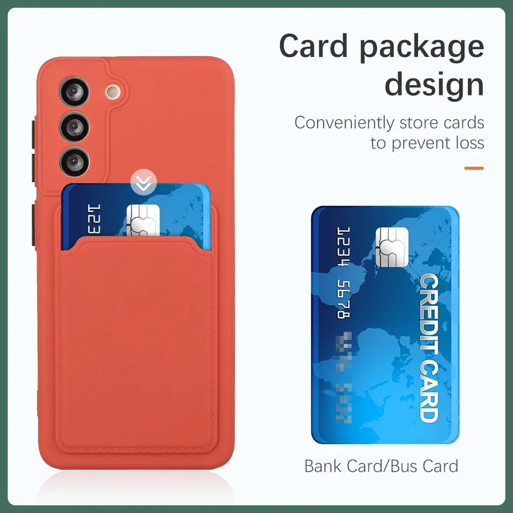Card Slot Wallet Phone Case For Galaxy S Series Shockproof - Smarsty
