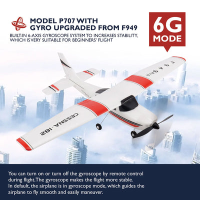 WLtoys F949 2.4G 3D6G 3Ch RC Airplane Fixed Wing Plane Outdoor Toys Drone RTF Upgrade Version Digital Servo F949S With Gyroscope - Smarsty