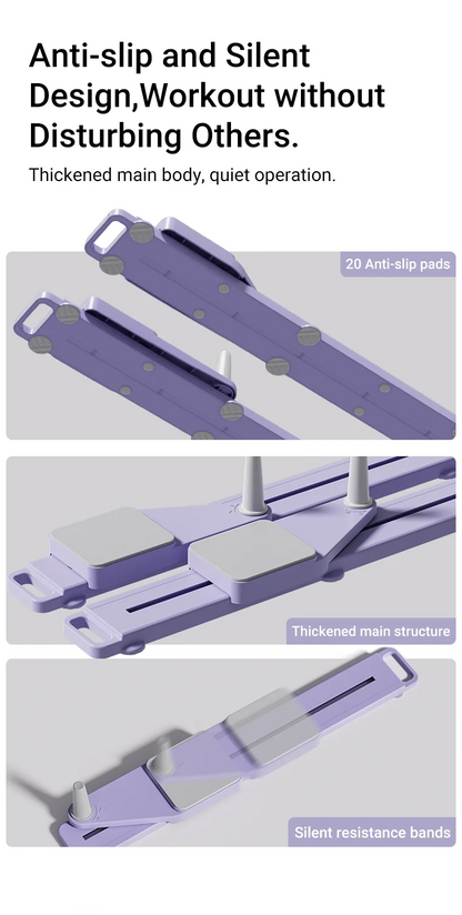 2-in-1 Abs & Ski Board - Portable Core/Leg Trainer, Split Pilates-Reformer for Home Gym, Lightweight Full-Body Fitness