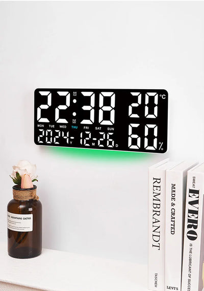 Digital Wall Clock with Remote Control and Humidity Display - Smarsty