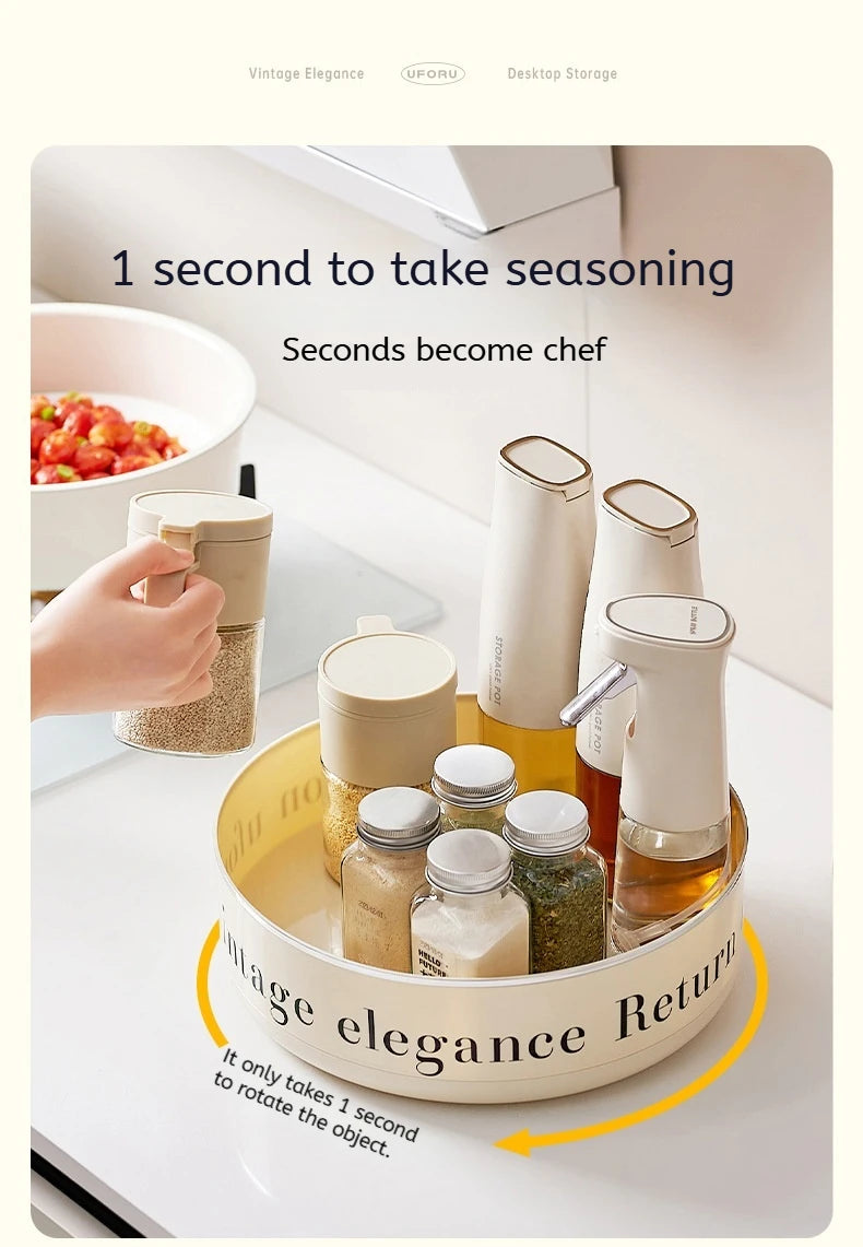 Multifunctional Adjustable Kitchen Rack, Large Capacity Condiment Box Storage , Plastic Material Tabletop Fruit Platter