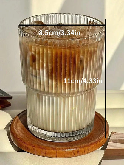 450ml Transparent Glass Cup With Lid and Straw - Smarsty