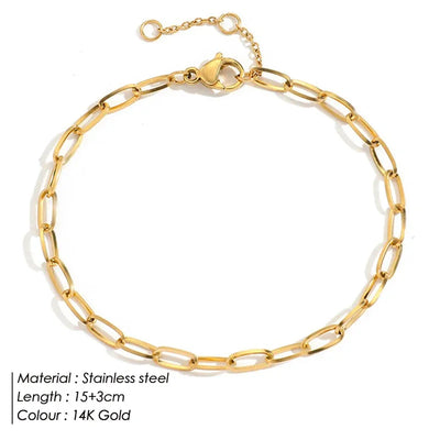 Gold Stainless Steel Twist Chain Bracelet for Women - Smarsty