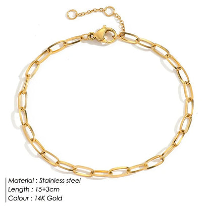 Gold Stainless Steel Twist Chain Bracelet for Women - Smarsty