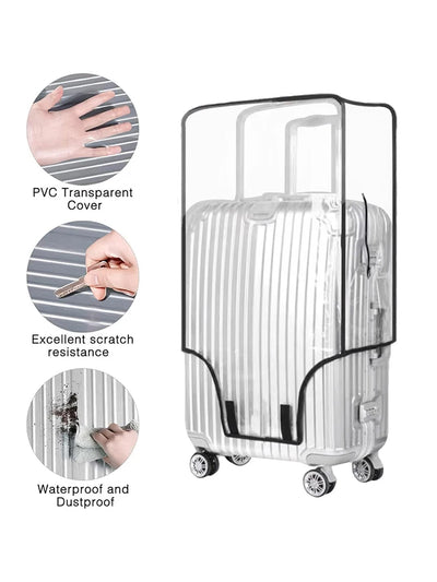 Transparent Pvc Luggage Protective Cover Wheeled Luggage Protective Cover Wear-Resistant Outer Cover Transparent Protective - Smarsty
