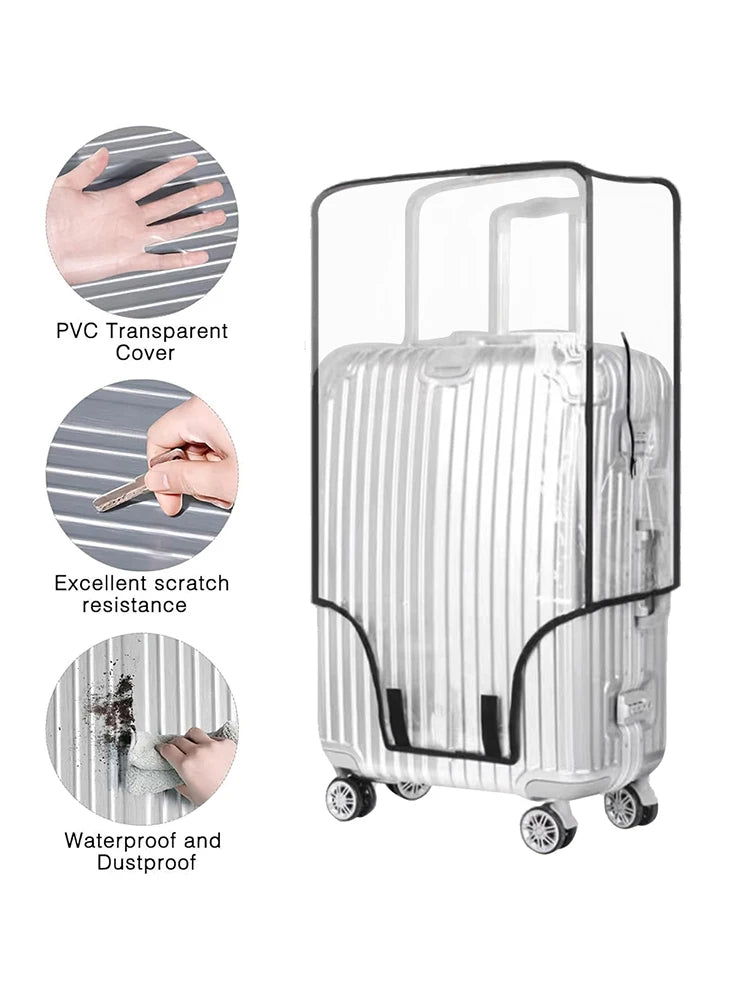 Transparent Pvc Luggage Protective Cover Wheeled Luggage Protective Cover Wear-Resistant Outer Cover Transparent Protective - Smarsty
