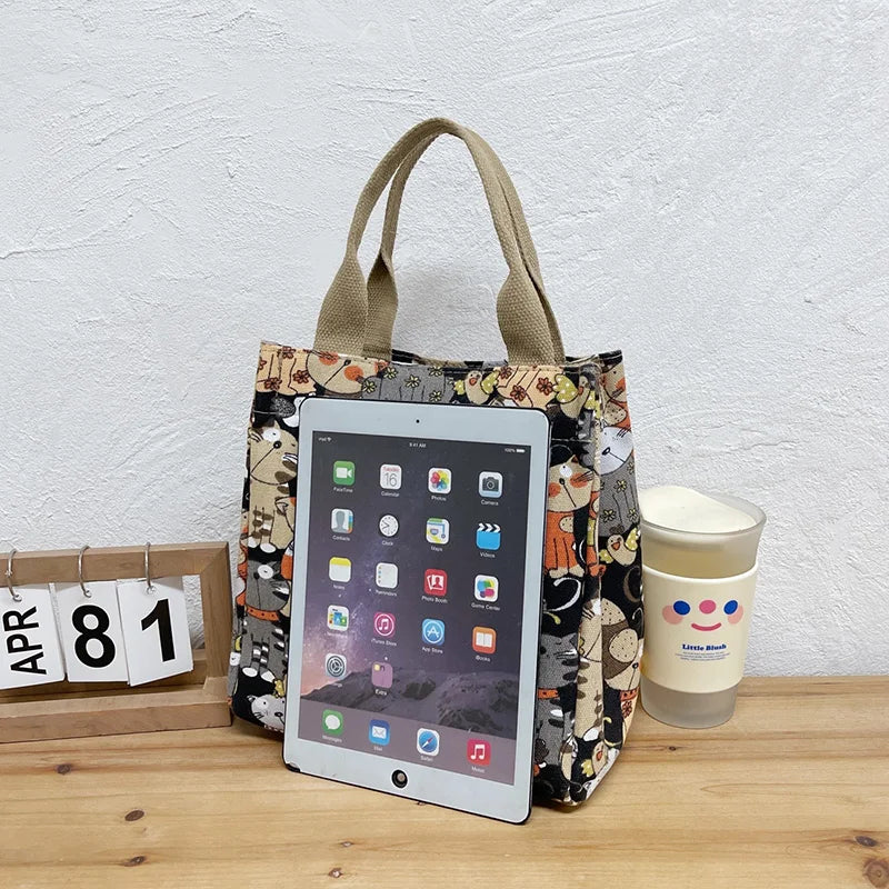 Chic Cat Pattern Top Handle Bag For Women Everyday Use - Smarsty
