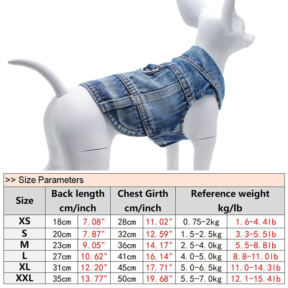 Dog Jeans Jacket for Small Dogs and Cats - Smarsty
