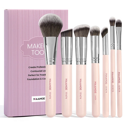 MAANGE 7 Piece Makeup Brush Set for Flawless Application - Smarsty