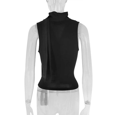 Solid Tank Summer New Women Sexy Sleeveless V-Neck Lady Top Fashion Bandage Streetwear Casual Slim Tank Elegant Knitted Clothing - Smarsty
