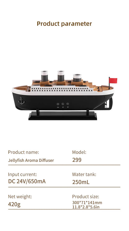 Ship Train Shape Ultrasonic Humidifier With Colorful Lights - Smarsty