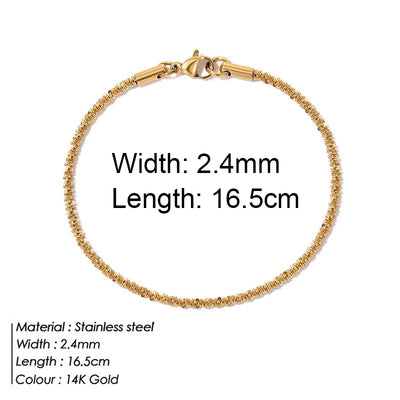 Gold Stainless Steel Twist Chain Bracelet for Women - Smarsty