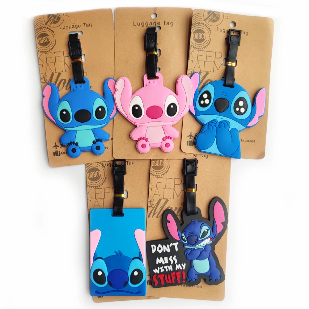 Disney Anime Cute Stitch Luggage Tag Suitcase ID Addres Holder Baggage Boarding Tags Portable Label - Smarsty
