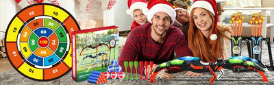 VATOS 2X Bow Arrow + Guns Toy For Kids Night-Light Archery Stand Target Board Indoor Outdoor Game Toys Boys Girls Christmas Gift - Smarsty