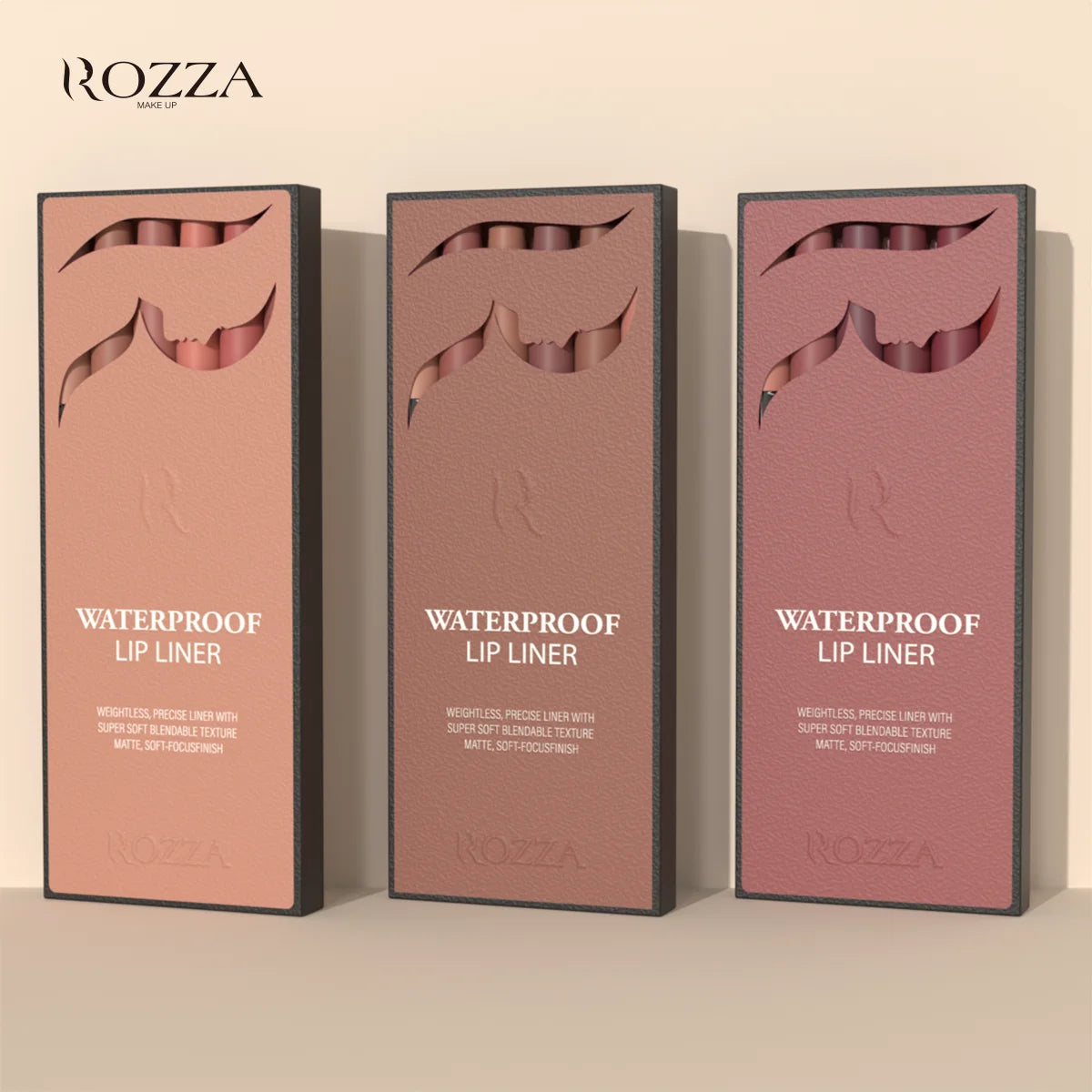 Rozza Waterproof Lip Liner Pencil Set for Long Lasting Wear - Smarsty