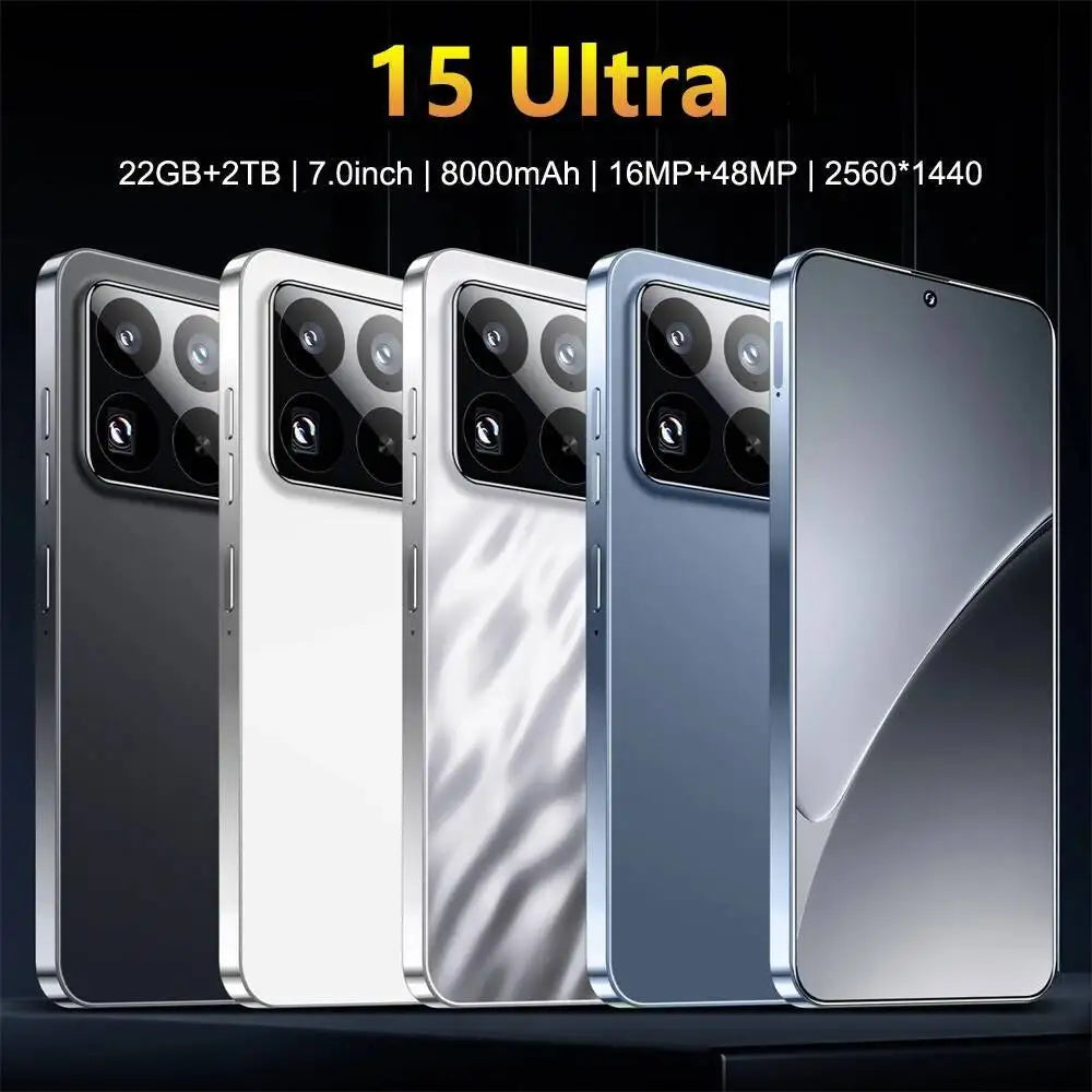 New 2025 HOT 15 Ultra 7.0HD Global Edition Original Smart Dual Card Facial Recognition Function 8000mAh Battery