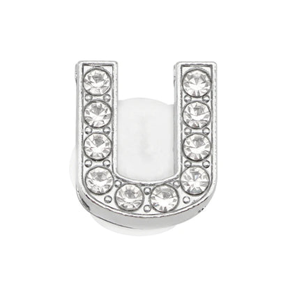 1PC Shoe Charms Glitter Rhinestone Letter Crystal Alphabet Shoes Charm Decorations Jewelry Slider Bracelet Wristbands Accessorie