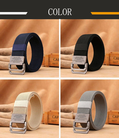 Men Canvas Tactical Belt Durable Military Nylon Strap - Smarsty