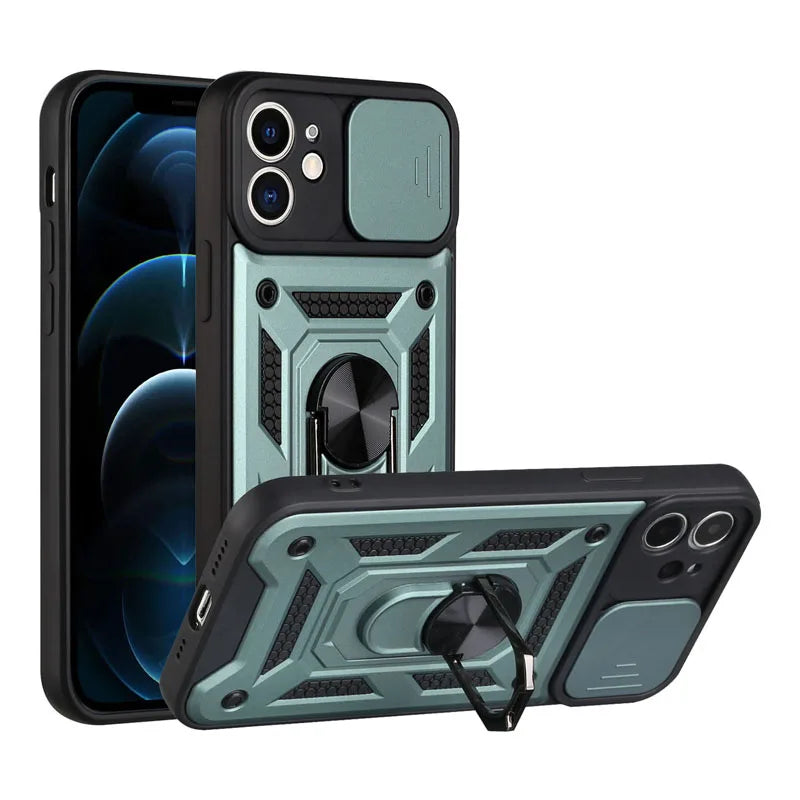 Smarsty Rugged Iphone Armor Case With Camera Lens Protector -