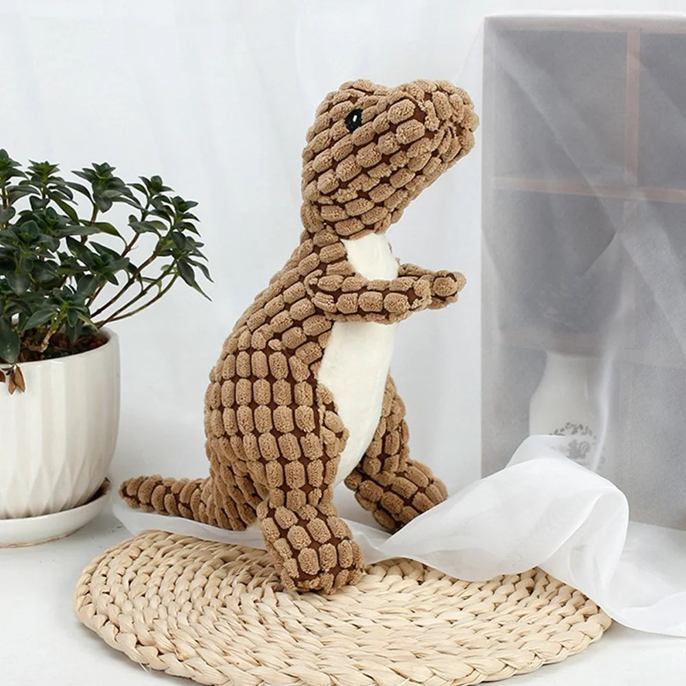 Interactive Plush Dinosaur Chew Toys for Small Dogs - Smarsty