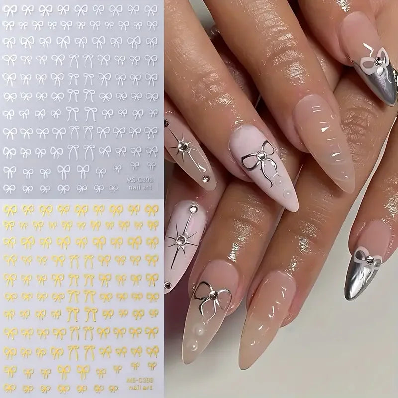 Mini Bowknot Nail Art Stickers for Creative Decoration - Smarsty
