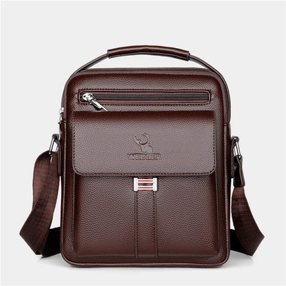 Mens Crossbody Bag Waterproof PU Leather Large Capacity - Smarsty