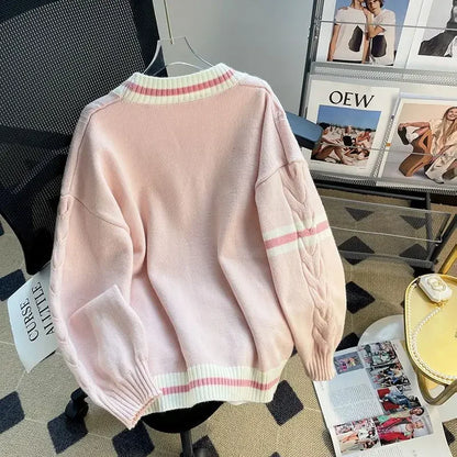 Deeptown Sweet Coquette Sweaters Cardigan Women Kawaii Bow Knitted Cardigan Japanese Preppy Style Lolita Knitwears JK Jumpers - Smarsty