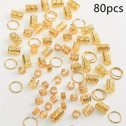 80pcs Stylish Dreadlock Hair Beads for Braids - Smarsty
