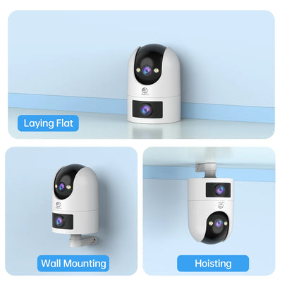 JOOAN 4K 6MP HD  PTZ Camera Outdoor Dual Lens Dual Screen AI Tracking 5G WIFI IP Camera Security CCTV Video Surveillance Cameras - Smarsty