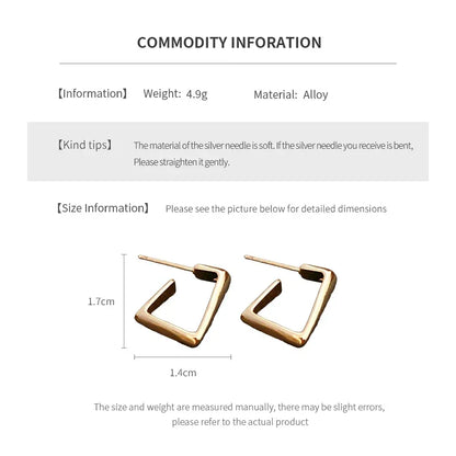 Geometric Metal Dangle Earrings in Gold and Silver Colors - Smarsty