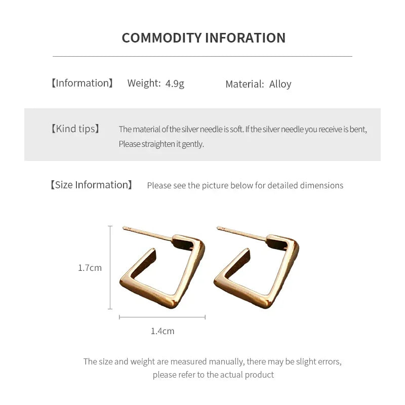 Geometric Metal Dangle Earrings in Gold and Silver Colors - Smarsty