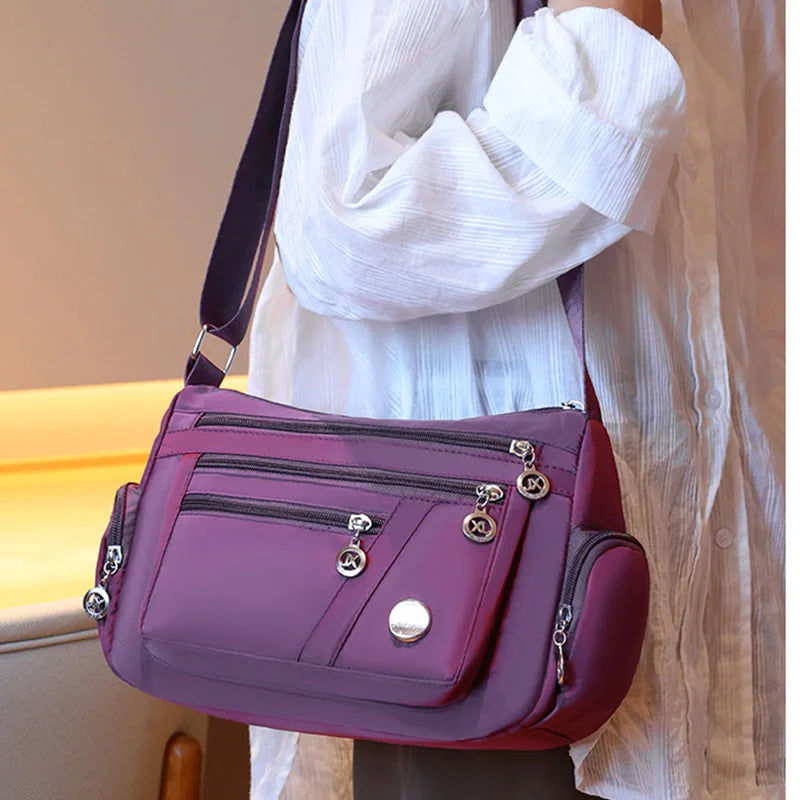 Nylon Crossbody Bag With Multi Compartment Pockets Everyday - Smarsty