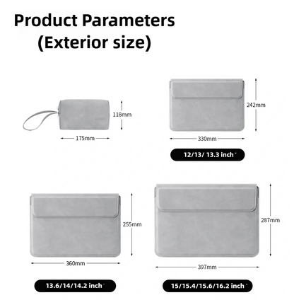 PU Laptop Sleeve 13 To 15 Inch No Zipper CaseGuard