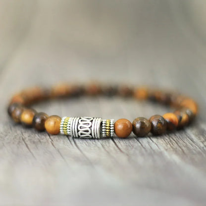 Minimalist 6mm Natural Stone Bracelet for Yoga Meditation - Smarsty