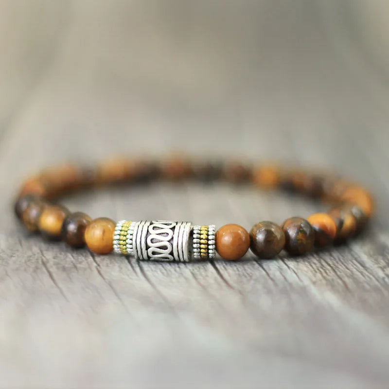 Minimalist 6mm Natural Stone Bracelet for Yoga Meditation - Smarsty