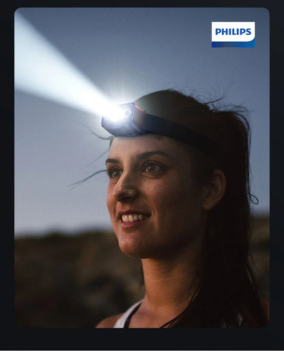 PHILIPS LED Headlamp Sensor Head Flashlight Ten Types of Lighting Type-C Rechargeable Headlight Outdoor Camping Fishing Lantern by Smarsty