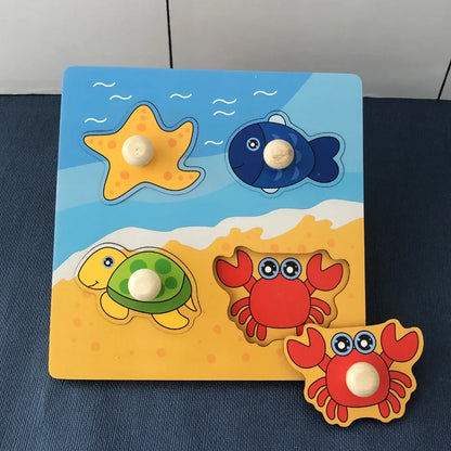 1 Set Shape Matching Farm Animals Puzzle Children's Enlightenment Early Education Cognitive Benefits Intelligence Toys