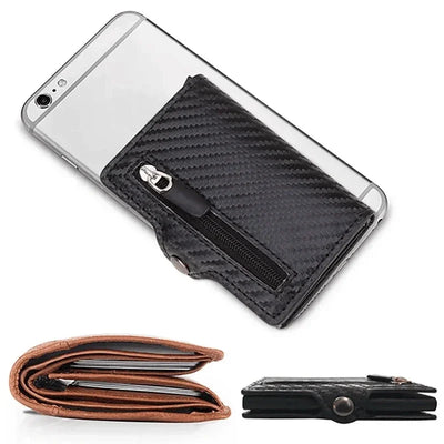 Carbon Fiber Rfid Blocking Men ID Credit Card Holders Wallet Leather Metal Business Bank CreditCard Cardholder Case Carteras - Smarsty