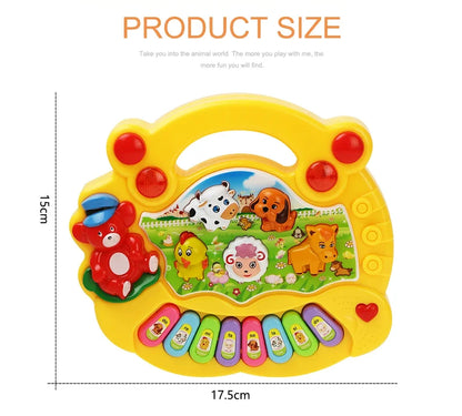 Kids Cartoon Piano Keyboard Game with Animal Sounds Flashing Light Music Baby Instrument Music Toys Educational Toys Kids Gifts by Smarsty