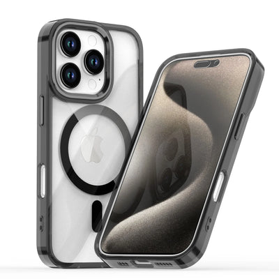 High hardness Magnetic Magsafe Metal Lens Buttons Clear Case For iPhone 16 Pro Max 15 Pro Max 14 Pro 13 12 11 X XS Protect Cover