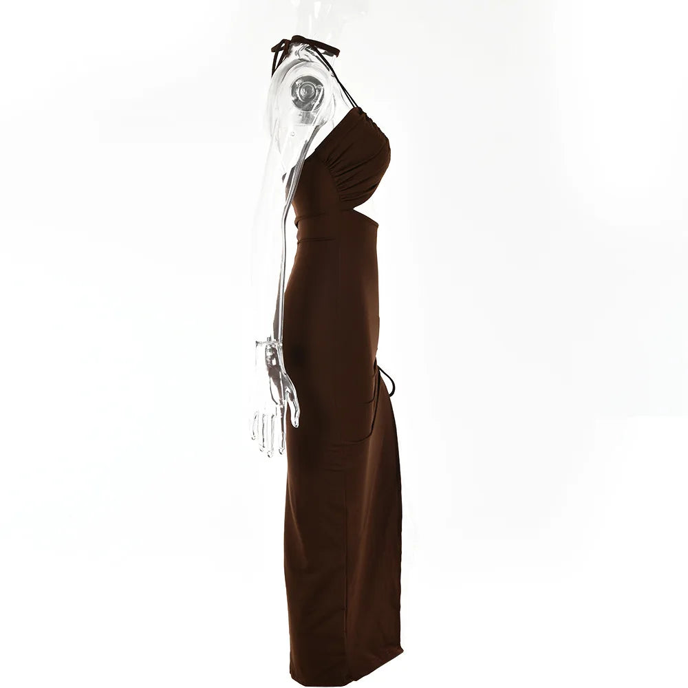 Sleeveless Sexy Female Midi Backless Dresses Slim Night Club Party Women's Dress Bodycon Vestidos Elegantes Para Mujer - Smarsty