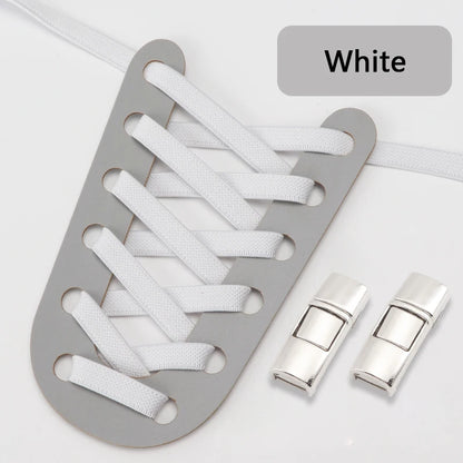 Elastic Laces Sneakers Press Lock Shoelaces Without Ties 8MM Wide Flats No Tie Shoe Laces Kids Adult Sports Running Shoelace NEW