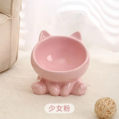 Ceramic Cat Bowl with High Feet for Comfort - Smarsty