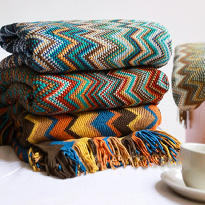 Boho Aztec Throw Blanket for Stylish Home Decor - Smarsty