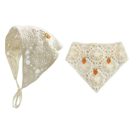 Lace Triangle Scarf Breathable Summer Crochet Headband - Smarsty
