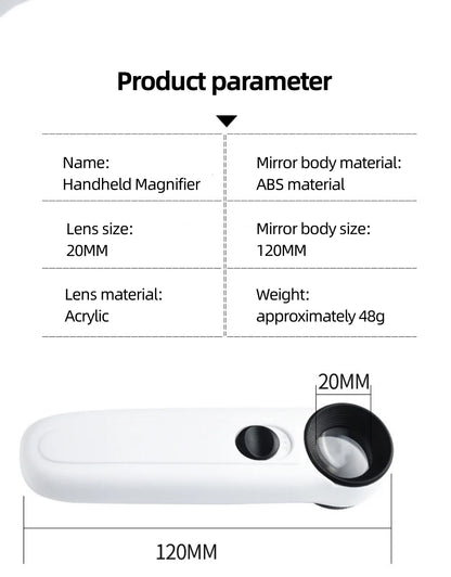 40X Handheld Magnifier With LED Lights for Clear Identification - Smarsty