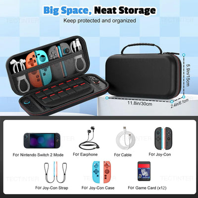 Protective Carrying Case for Nintendo Switch 2 with Game Card Slots - Smarsty